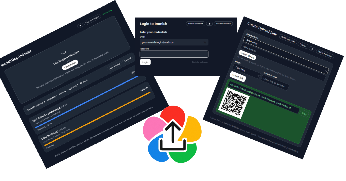 File Drop Uploader Dark Mode UI